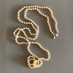Marvella vintage faux pearl 55”beaded long necklace from 50’s